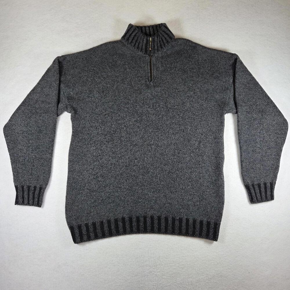 Carriag Donn Gray Knit Sweater 100% Irish Merino Wool Size XL - Quick Shipping